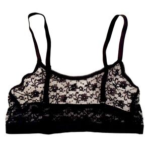 Elegant Black Lace Mesh Bralette